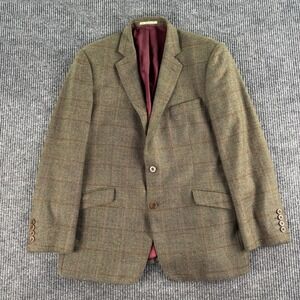 Magee 1866 Sport Coat 44S Taupe Wool Tweed Windowpane Herringbone Speckled